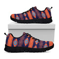 Blue And Orange Southwestern Print Black Running Shoes