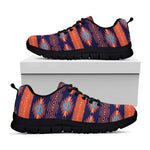 Blue And Orange Southwestern Print Black Sneakers