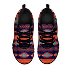 Blue And Orange Southwestern Print Black Sneakers