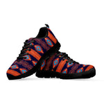 Blue And Orange Southwestern Print Black Sneakers