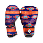 Blue And Orange Southwestern Print Boxing Gloves