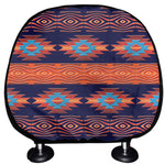 Blue And Orange Southwestern Print Car Headrest Covers