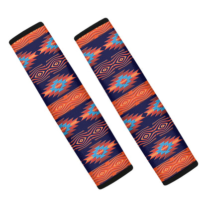 Blue And Orange Southwestern Print Car Seat Belt Covers