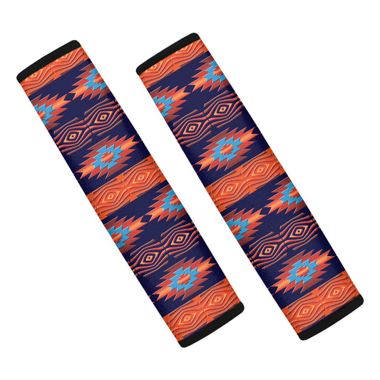Blue And Orange Southwestern Print Car Seat Belt Covers