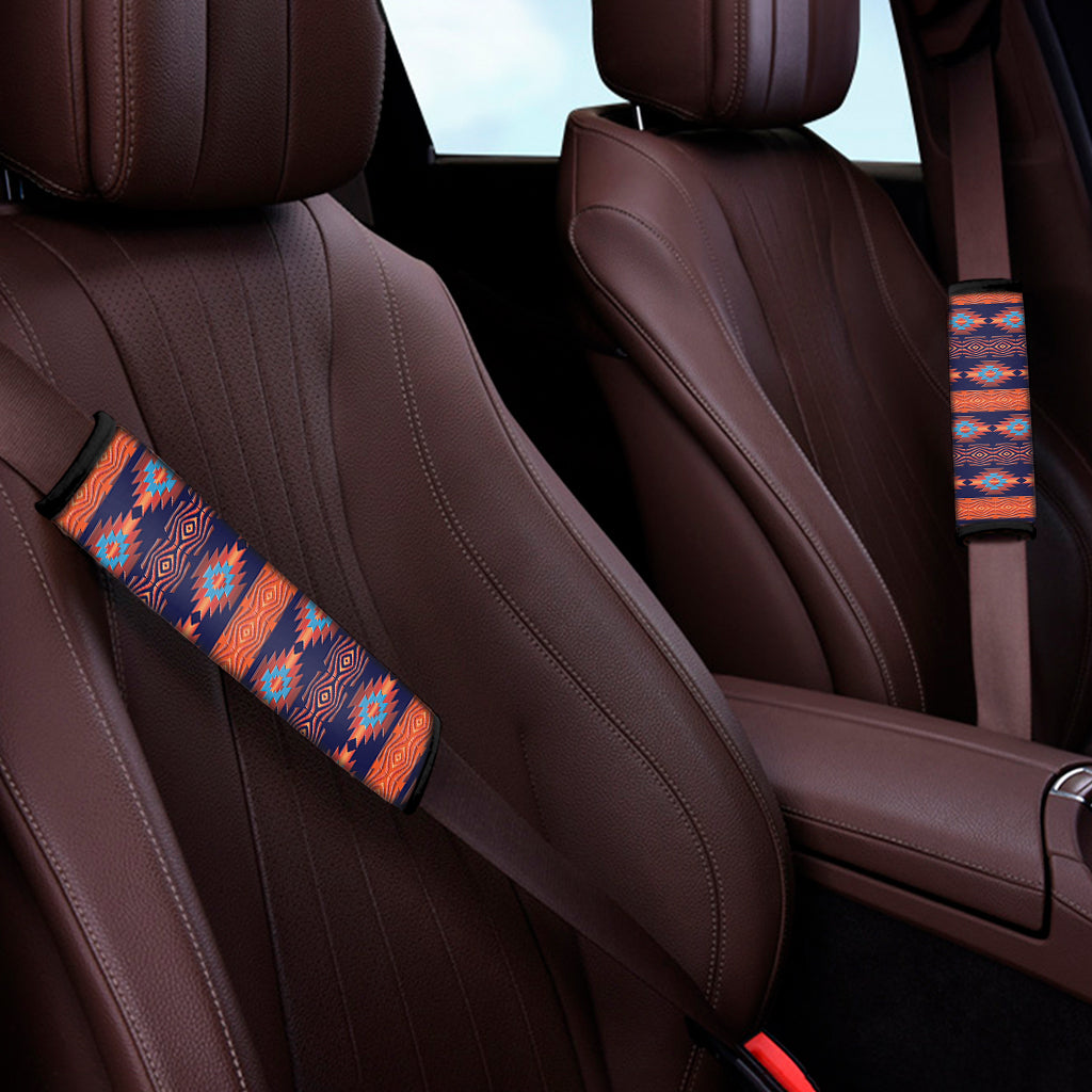 Blue And Orange Southwestern Print Car Seat Belt Covers