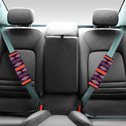 Blue And Orange Southwestern Print Car Seat Belt Covers
