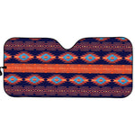 Blue And Orange Southwestern Print Car Sun Shade