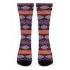 Blue And Orange Southwestern Print Crew Socks