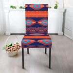 Blue And Orange Southwestern Print Dining Chair Slipcover