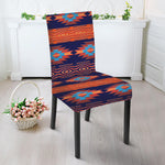 Blue And Orange Southwestern Print Dining Chair Slipcover