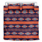 Blue And Orange Southwestern Print Duvet Cover Bedding Set