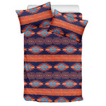 Blue And Orange Southwestern Print Duvet Cover Bedding Set