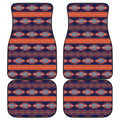 Blue And Orange Southwestern Print Front and Back Car Floor Mats