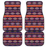 Blue And Orange Southwestern Print Front and Back Car Floor Mats