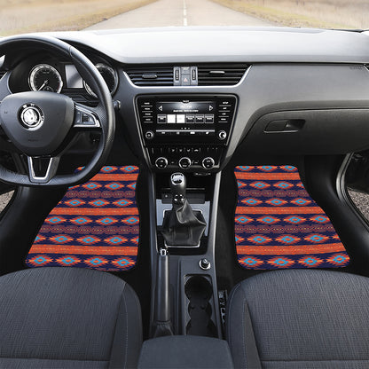 Blue And Orange Southwestern Print Front Car Floor Mats
