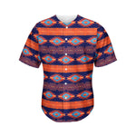 Blue And Orange Southwestern Print Men's Baseball Jersey