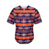 Blue And Orange Southwestern Print Men's Baseball Jersey