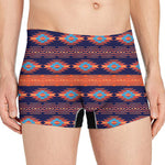 Blue And Orange Southwestern Print Men's Boxer Briefs