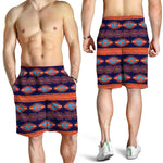 Blue And Orange Southwestern Print Men's Shorts