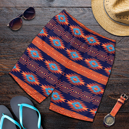 Blue And Orange Southwestern Print Men's Shorts