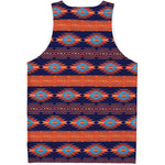 Blue And Orange Southwestern Print Men's Tank Top
