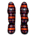 Blue And Orange Southwestern Print Muay Thai Shin Guards