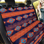 Blue And Orange Southwestern Print Pet Car Back Seat Cover