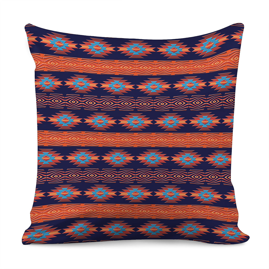 Blue And Orange Southwestern Print Pillow Cover