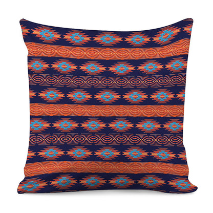 Blue And Orange Southwestern Print Pillow Cover