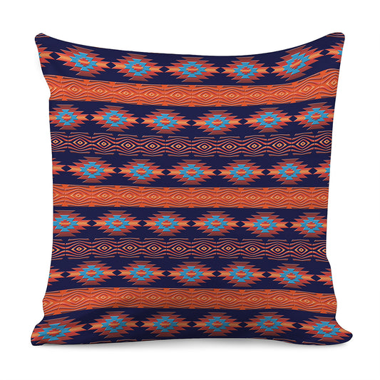Blue And Orange Southwestern Print Pillow Cover