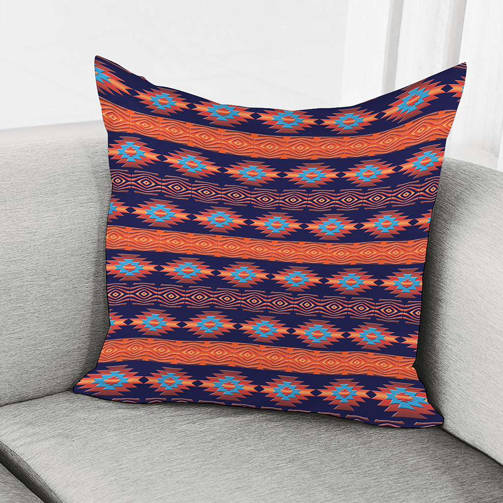 Blue And Orange Southwestern Print Pillow Cover