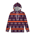 Blue And Orange Southwestern Print Pullover Hoodie