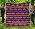 Blue And Orange Southwestern Print Quilt
