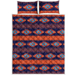 Blue And Orange Southwestern Print Quilt Bed Set