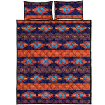 Blue And Orange Southwestern Print Quilt Bed Set