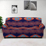 Blue And Orange Southwestern Print Sofa Cover
