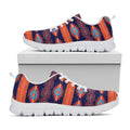 Blue And Orange Southwestern Print White Running Shoes