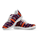 Blue And Orange Southwestern Print White Sneakers