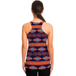 Blue And Orange Southwestern Print Women's Racerback Tank Top