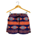 Blue And Orange Southwestern Print Women's Shorts