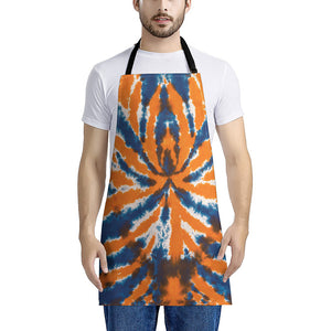 Blue And Orange Spider Tie Dye Print Apron