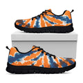 Blue And Orange Spider Tie Dye Print Black Running Shoes