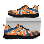 Blue And Orange Spider Tie Dye Print Black Sneakers
