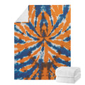 Blue And Orange Spider Tie Dye Print Blanket
