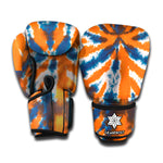 Blue And Orange Spider Tie Dye Print Boxing Gloves