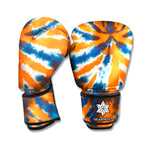 Blue And Orange Spider Tie Dye Print Boxing Gloves