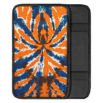 Blue And Orange Spider Tie Dye Print Car Center Console Cover