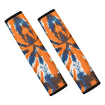 Blue And Orange Spider Tie Dye Print Car Seat Belt Covers