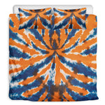 Blue And Orange Spider Tie Dye Print Duvet Cover Bedding Set