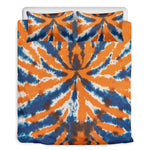 Blue And Orange Spider Tie Dye Print Duvet Cover Bedding Set